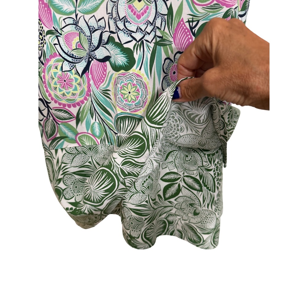J Jill Floral Sleeveless Shift Dress Pockets Resortwear Tropical Beach Womens L - Picture 15 of 15